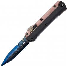 Нож Microtech Marfione Select Glykon - Bayonet Blued Baker Forge Coppermai Damascus Hefted Alloy w/Rose Gold PVD Blue