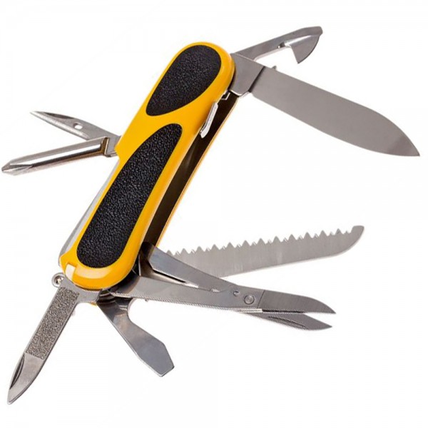 Нож Victorinox Delemont, EvoGrip S18, 85 мм, Желтый/Черный 2.4913.SC8