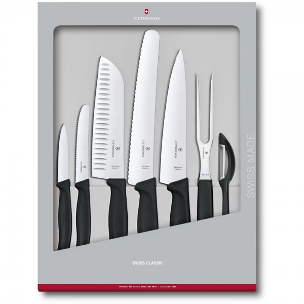 Набор кухонных ножей Victorinox SwissClassic, 7 шт., Черный 6.7133.7G