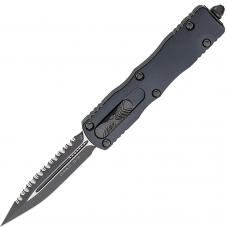 Нож Microtech Dirac Double Edge Black Blade FS Tactical, серрейтор