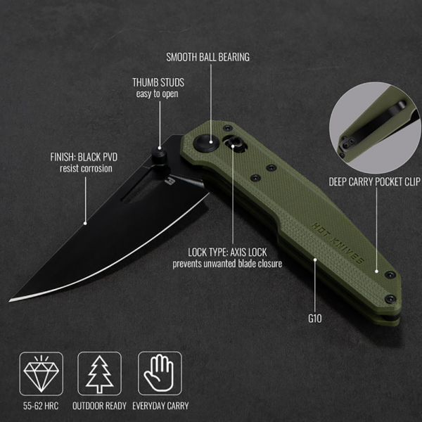 Нож Hightron Sharplyn, 14C28N, G10 HK01GRN