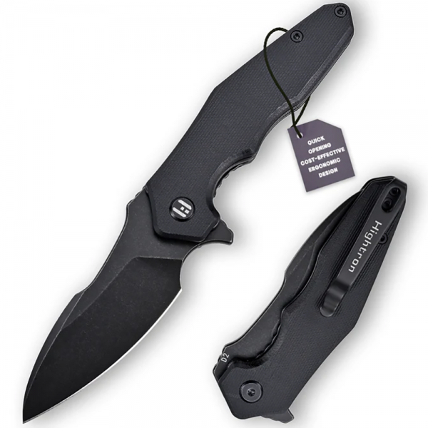Нож Hightron Mini Ventura, D2, G10 Black HK05BLKBS