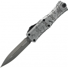 Ніж Microtech Hera II Mini Double Edge Black Blade Brushed Metal Bats Handle Signature Series Grey