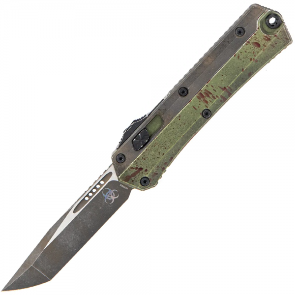 Нож Microtech Glykon Tanto Edge Outbreak Nickel Boron Internals Signature Series Green