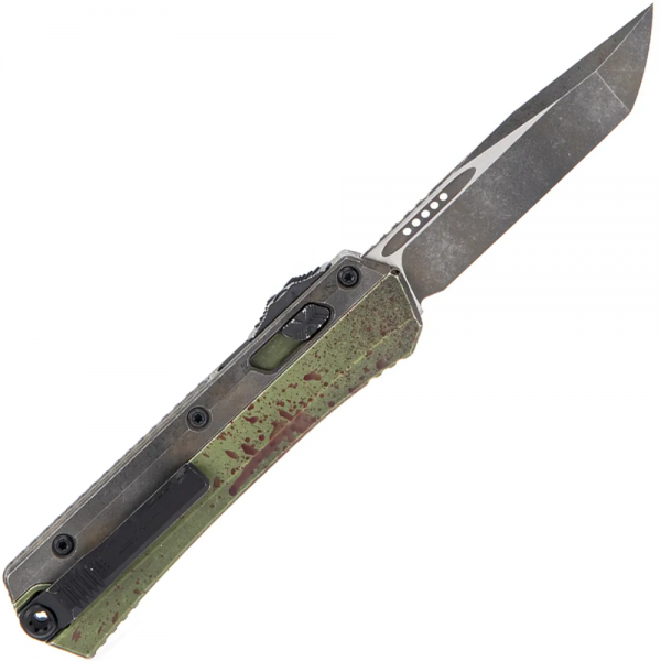Нож Microtech Glykon Tanto Edge Outbreak Nickel Boron Internals Signature Series Green