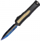 Ніж Microtech Atreus Double Edge Blued Baker Forge Damascus W/bronze Titanium Inlays Mil-Spec Alloy W/Carbon Fib Brown