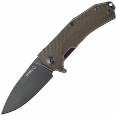 Ніж Lionsteel KUR Black, Black Blade, G10, Brown