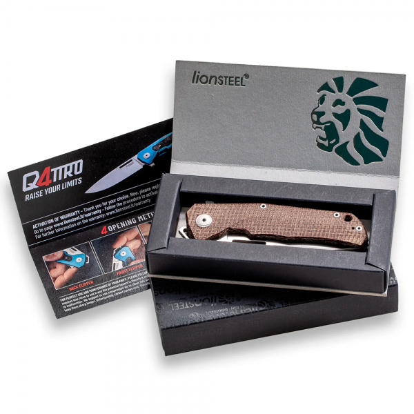Ніж Lionsteel Q4ttro Titanium Bronze