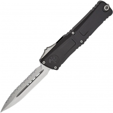 Ніж Microtech Combat Troodon Gen III Double Edge Stonewash, Full Serrated Blade Black 
