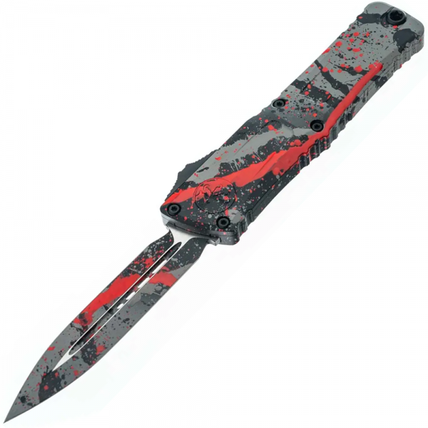 Нож Microtech Combat Troodon® D/E Gen III Signature Series Bull Shark Gray/ Black Red Splatter Standard