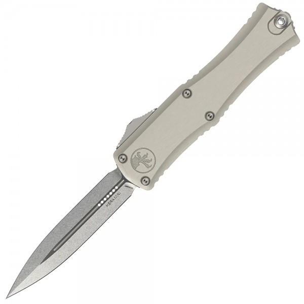 Нож Microtech Hera II Mini OTF Automatic Knife Natural Clear 3" M390 Dagger Stonewash Natural clear