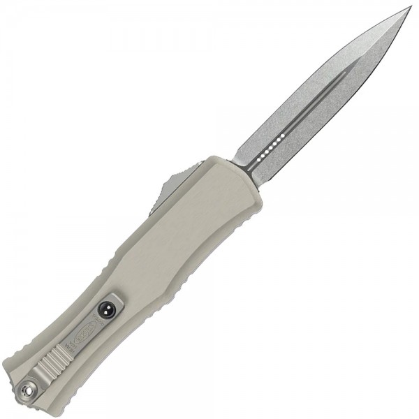 Нож Microtech Hera II Mini OTF Automatic Knife Natural Clear 3" M390 Dagger Stonewash Natural clear