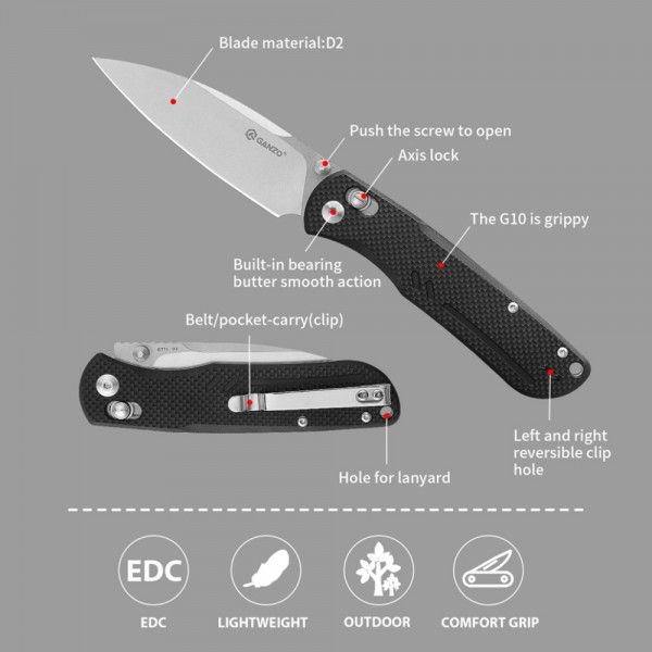 Нож Ganzo G771-BK Черный
