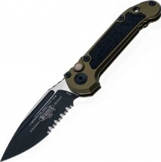 Нож Microtech L.U.D.T. S/E Gen III, черный клинок, полусеррейтор, рукоять OD Green