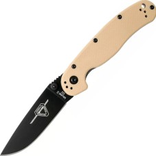 Нож Ontario Knife RAT II Linerlock D2 Black desert tan