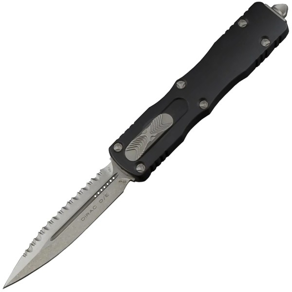 Нож Microtech Dirac Double Edge Stonewash FS, полусеррейтор