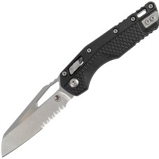 Нож Microtech MSI Stonewash PS, полусеррейтор, Black