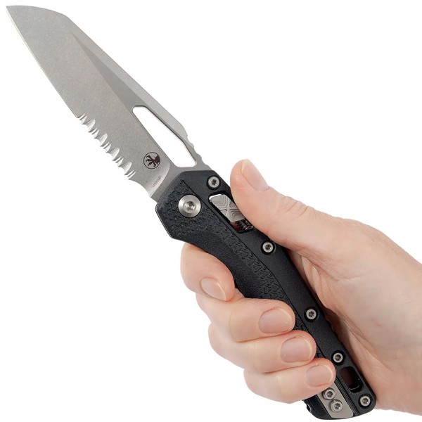 Ніж Microtech MSI Stonewash PS, напівсерейтор, Black