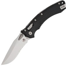 Нож Microtech Amphibian Ram-Lok Stonewash, полусеррейтор Black