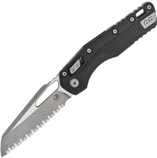 Нож Microtech MSI Tri-Grip Injection Molded Black Blade Apocalyptic, серрейтор Black