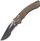 Ніж Microtech Amphibian Ram-Lok Black P/S G-10 напівсерейтор, Tan