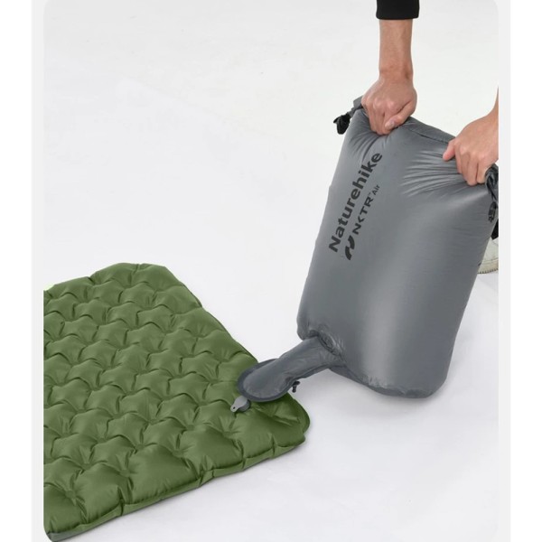 Матрас надувной сверхлегкий одноместный Naturehike CNK2450WS014, прямоугольный зеленый