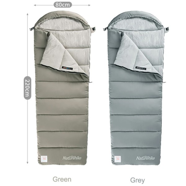 Спальный мешок с капюшоном Naturehike M300 NH20MSD02, зеленый, правый