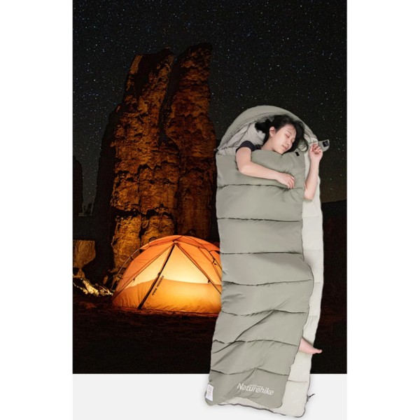 Спальный мешок с капюшоном Naturehike M300 NH20MSD02, зеленый, правый