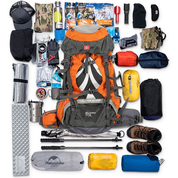 Рюкзак туристический Naturehike NH70B070-B, 70 л+5 л, черный