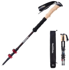 Трекинговfz палкf Naturehike NH20DS003, 135 см, черный/красный