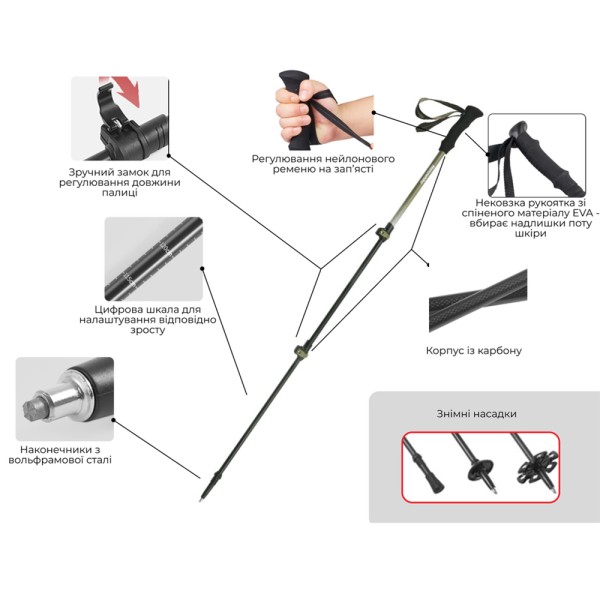 Трекинговая палка Naturehike CNK2300DS010, 135 см, голубая