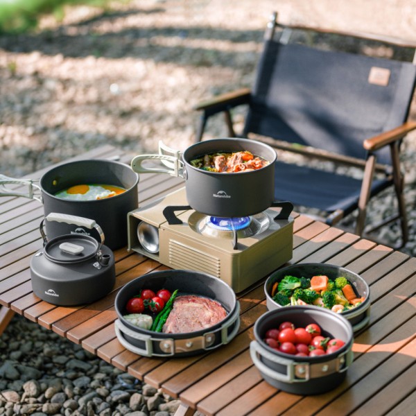 Набір посуду (2 каструлі, сковорідка) Naturehike CNK2450CF010 алюміній