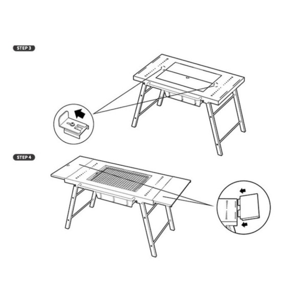 Стол для барбекю стальной Naturehike CNK2350CF018, черный