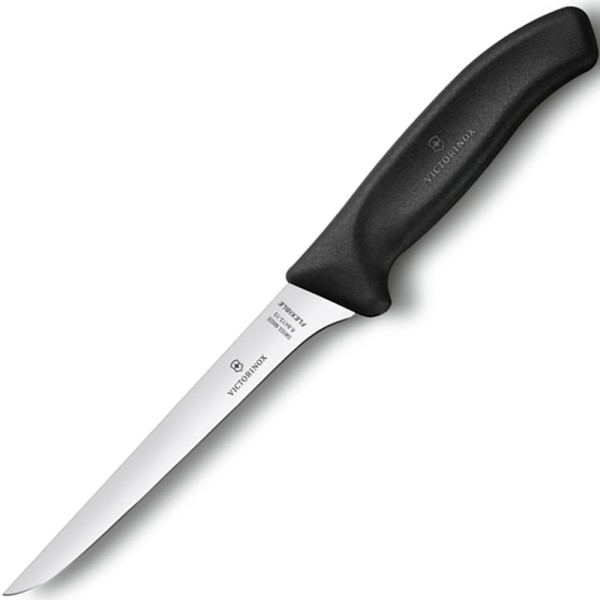 Ніж кухонний Victorinox SwissClassic Boning Flex, 6.8413.15G, вузький, гнучкий, 15 см, чорний, подарункова коробка