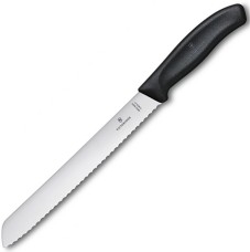 Нож для хлеба Victorinox SwissClassic, 6.8633.21B, серрейтор, 21см,, черный, блистер