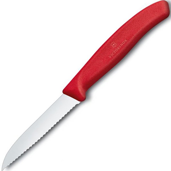 Ніж для чищення овочів і фруктів Victorinox SwissClassic 6.7431, серейтор, 8 см, червоний