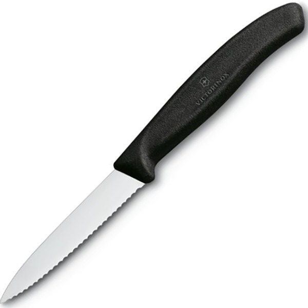 Кухонный нож Victorinox SwissClassic Paring 6.7633, серрейтор, 8 см, черный