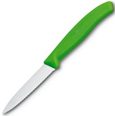 Кухонный нож Victorinox SwissClassic Paring 6.7636.L114, серрейтор, 8 см, зеленый
