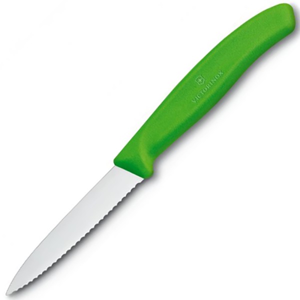 Кухонный нож Victorinox SwissClassic Paring 6.7636.L114, серрейтор, 8 см, зеленый