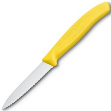 Кухонный нож Victorinox SwissClassic Paring 6.7636.L118, серрейтор, 8 см, желтый