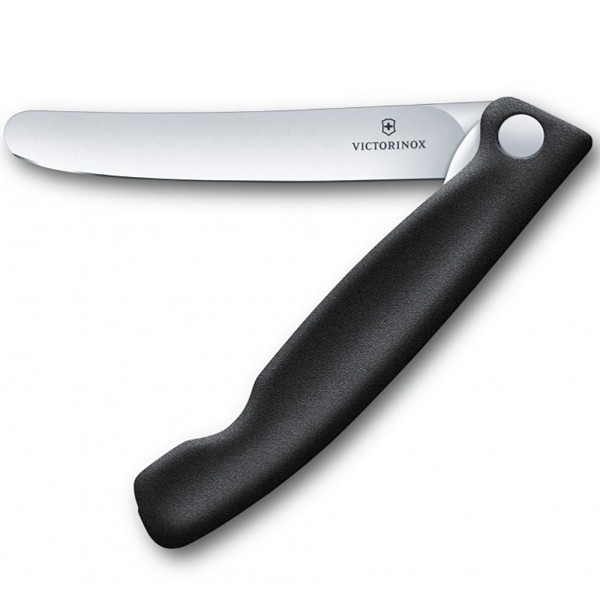 Нож кухонный складной Victorinox SwissClassic Foldable Paring, 11 см, скругленный, 6.7803.FB, черный, блистер