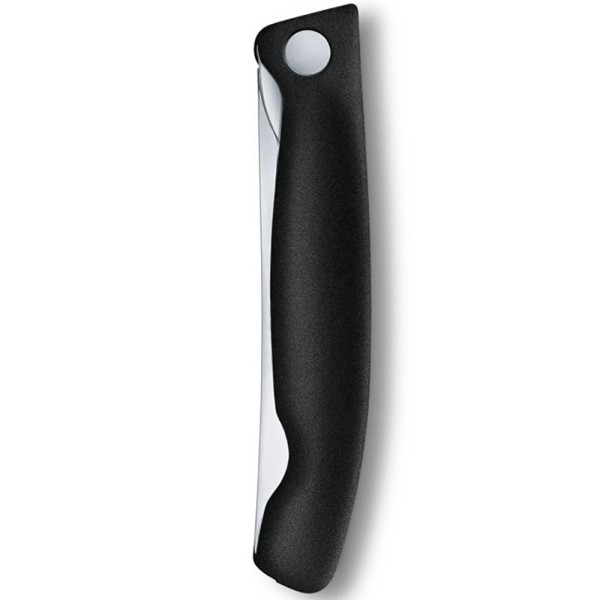 Нож кухонный складной Victorinox SwissClassic Foldable Paring, 11 см, скругленный, 6.7803.FB, черный, блистер