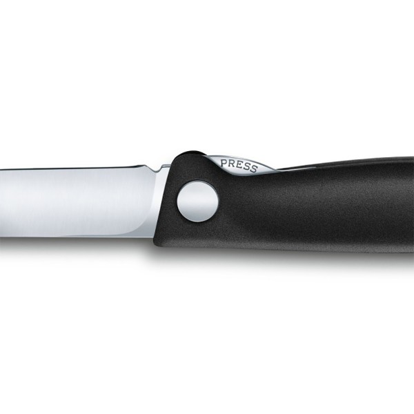 Нож кухонный складной Victorinox SwissClassic Foldable Paring, 11 см, скругленный, 6.7803.FB, черный, блистер