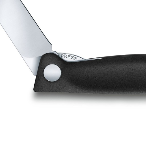 Нож кухонный складной Victorinox SwissClassic Foldable Paring, 11 см, скругленный, 6.7803.FB, черный, блистер