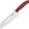Нож кухонный Victorinox Swiss Classic Santoku Fluted, 6.8521.17G, 17 см, красный, подарочная коробка