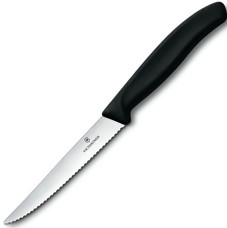 Нож для стейка Victorinox SwissClassic Steak 6.7233.20, серрейтор, 11 см, черный