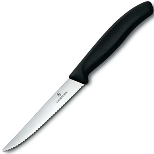 Нож для стейка Victorinox SwissClassic Steak 6.7233.20, серрейтор, 11 см, черный
