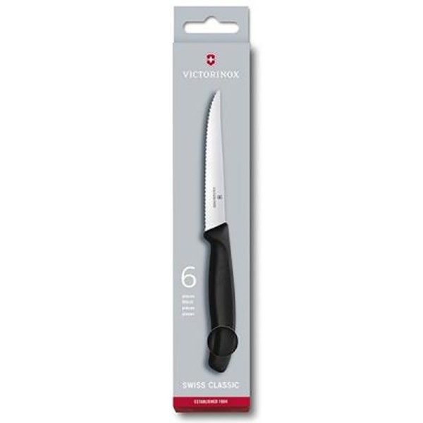 Нож для стейка Victorinox SwissClassic Steak 6.7233.20, серрейтор, 11 см, черный