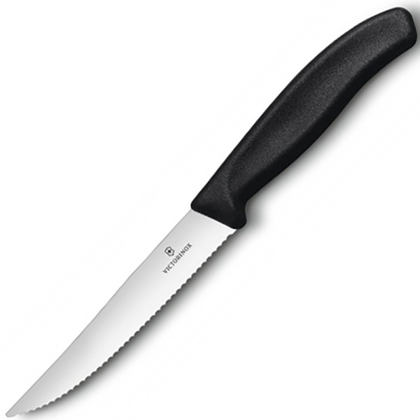 Нож для стейка Victorinox SwissClassic Steak 6.7933.12, серрейтор, 12 см, черный