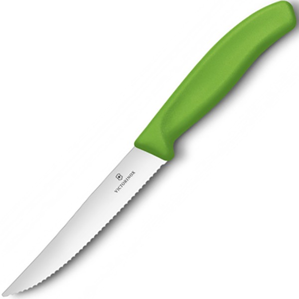 Нож для стейка Victorinox SwissClassic Steak 6.7936.12L4, серрейтор, 12 см, зеленый